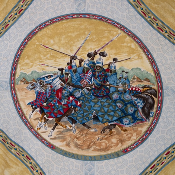 Hermès “Cavaliers Peuls” Silk‎ Scarf by J. de Fougerolle | 90cm - Picture 3 of 12